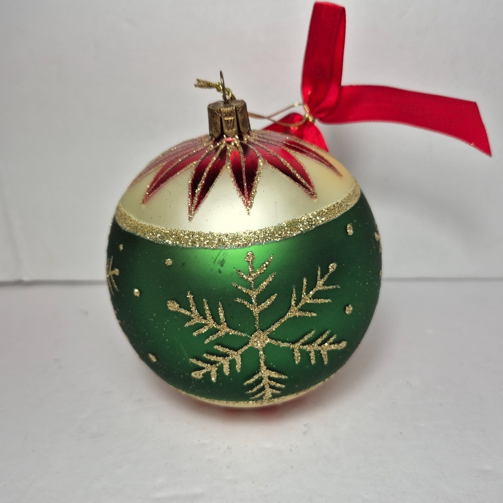 Waterford Holiday Heirloom Snowflake Ball Blown Glass Ornament No Box